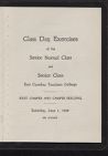 Program for Class Day Exercises of the Senior Normal Class and Senior Class 1929